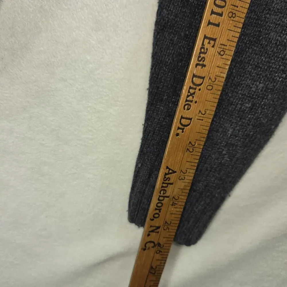 Vtg Gap Sweater Mens Large Gray 100% Lambs Wool Cotton 1/4 Zip Turtle Neck Hike